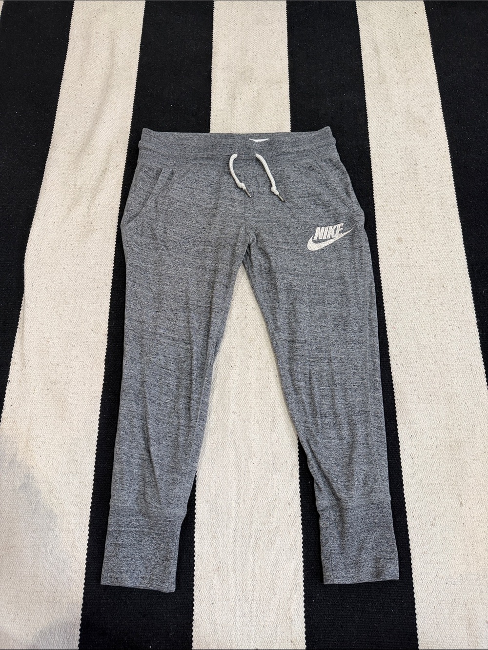 Nike Youth Gray Heather Joggers with White Logo